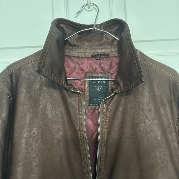 Unisex Brown leather jacket guess - Picture 7 of 7